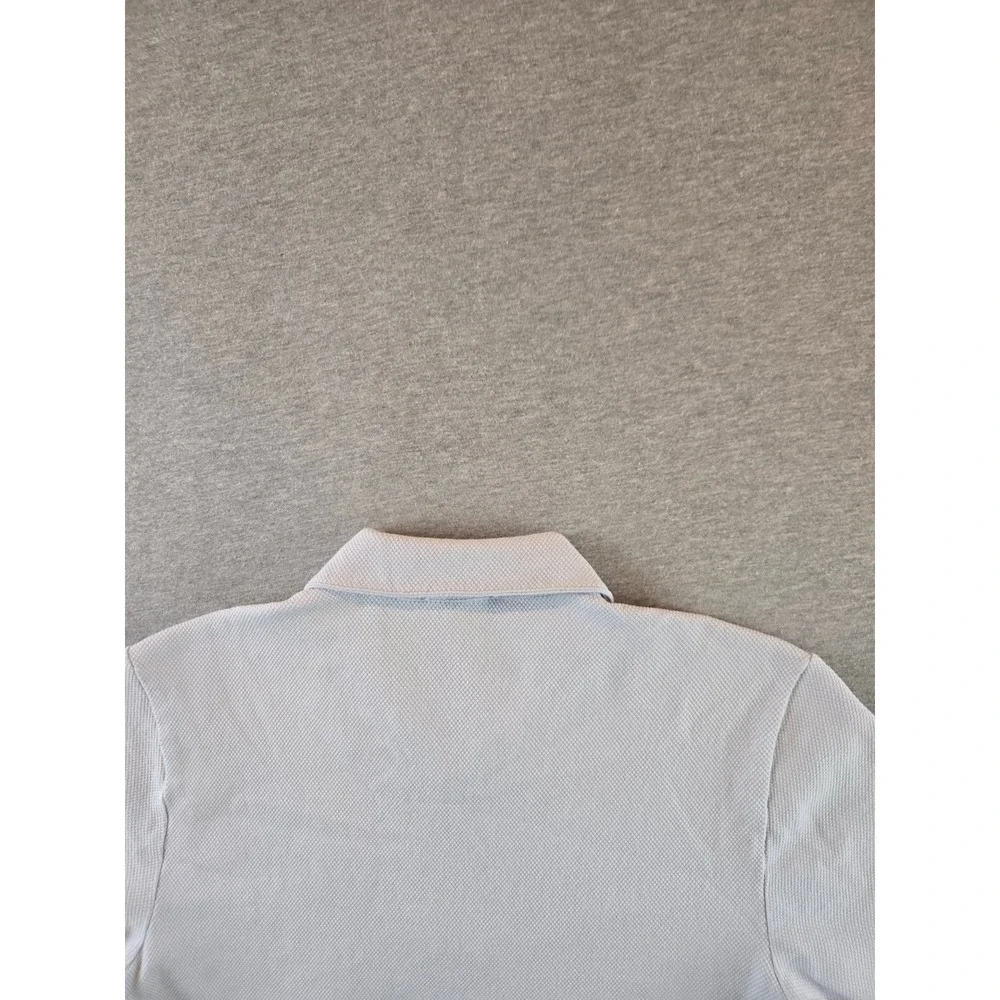 Reiss Billy Zip Polo Mens Size M Light Blue Textured Waffle Knit Short Sleeve - Picture 9 of 13